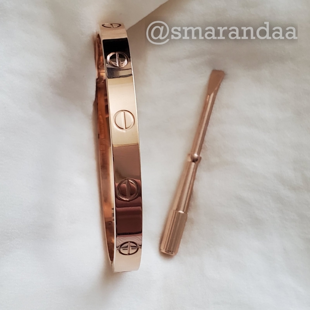 LOVE Screw Bangle Bracelet with Screwdriver in Rose Gold